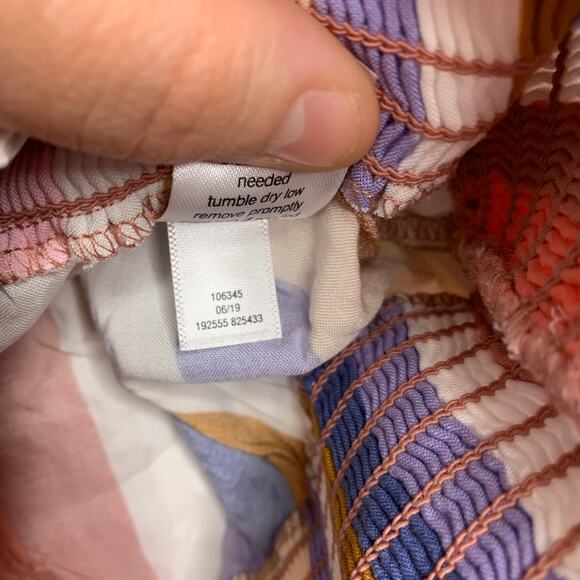 SO Multicolor Stripe Long Sleeve Cropped Blouse womens XS bohochic bohemian - Picture 5 of 7